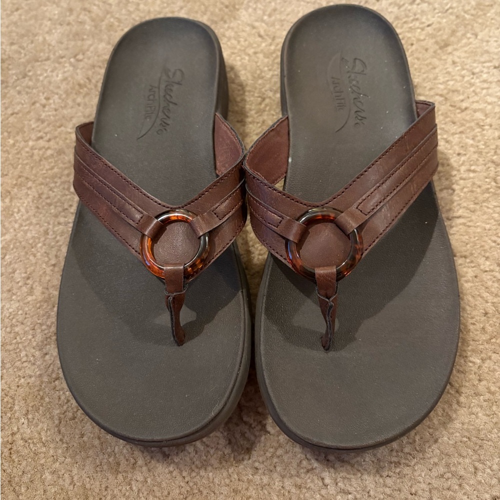Skechers Brown and Black Arch Fit Sandals